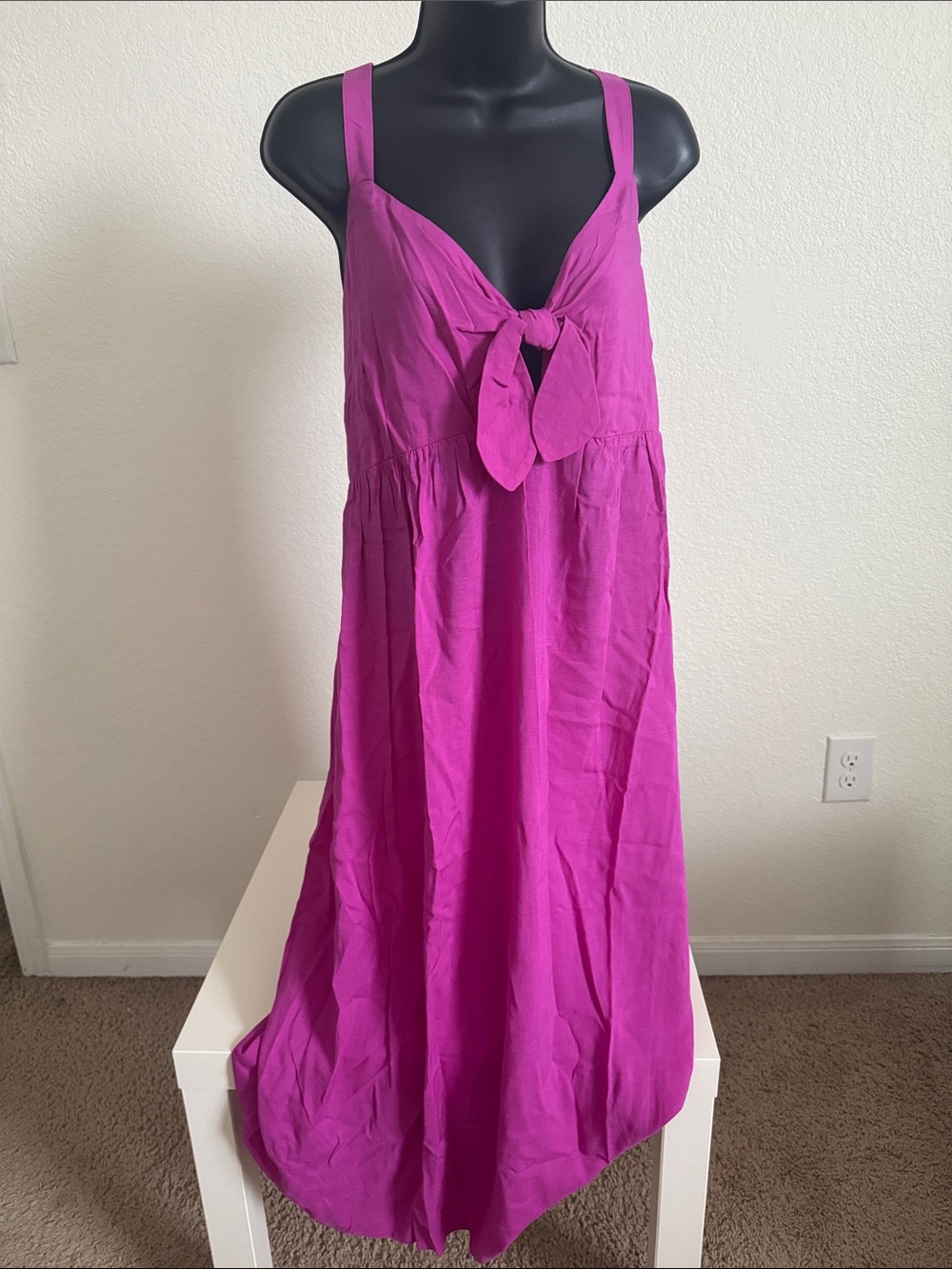Knox Rose Pink Tie Front Flowy Midi Dress 1X NWT